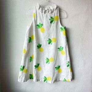 Girls Janie and Jack Pineapple Ruffle Neck dress